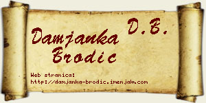 Damjanka Brodić vizit kartica